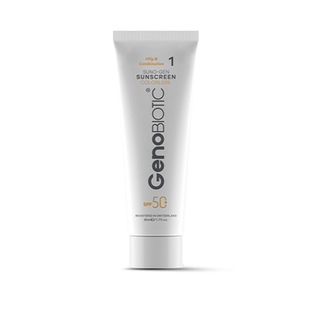 ضد آفتاب بی رنگ ژنوبایوتیک مدل Sunogen با SPF 50 مناسب پوست چرب و مختلط حجم 50 میلی لیتر
